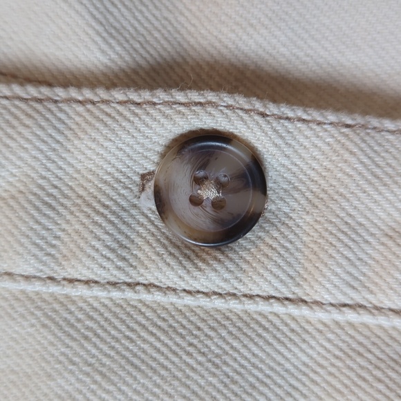 Oak + Fort Cream Utility Shirt Jacket Small - Picture 5 of 5